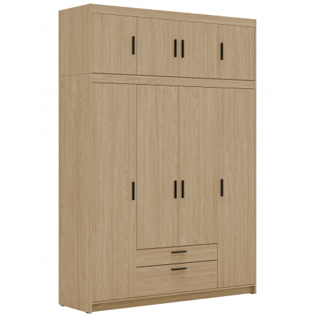 Szafa z nadstawką 176 cm garderoba TRINO dąb olejowany